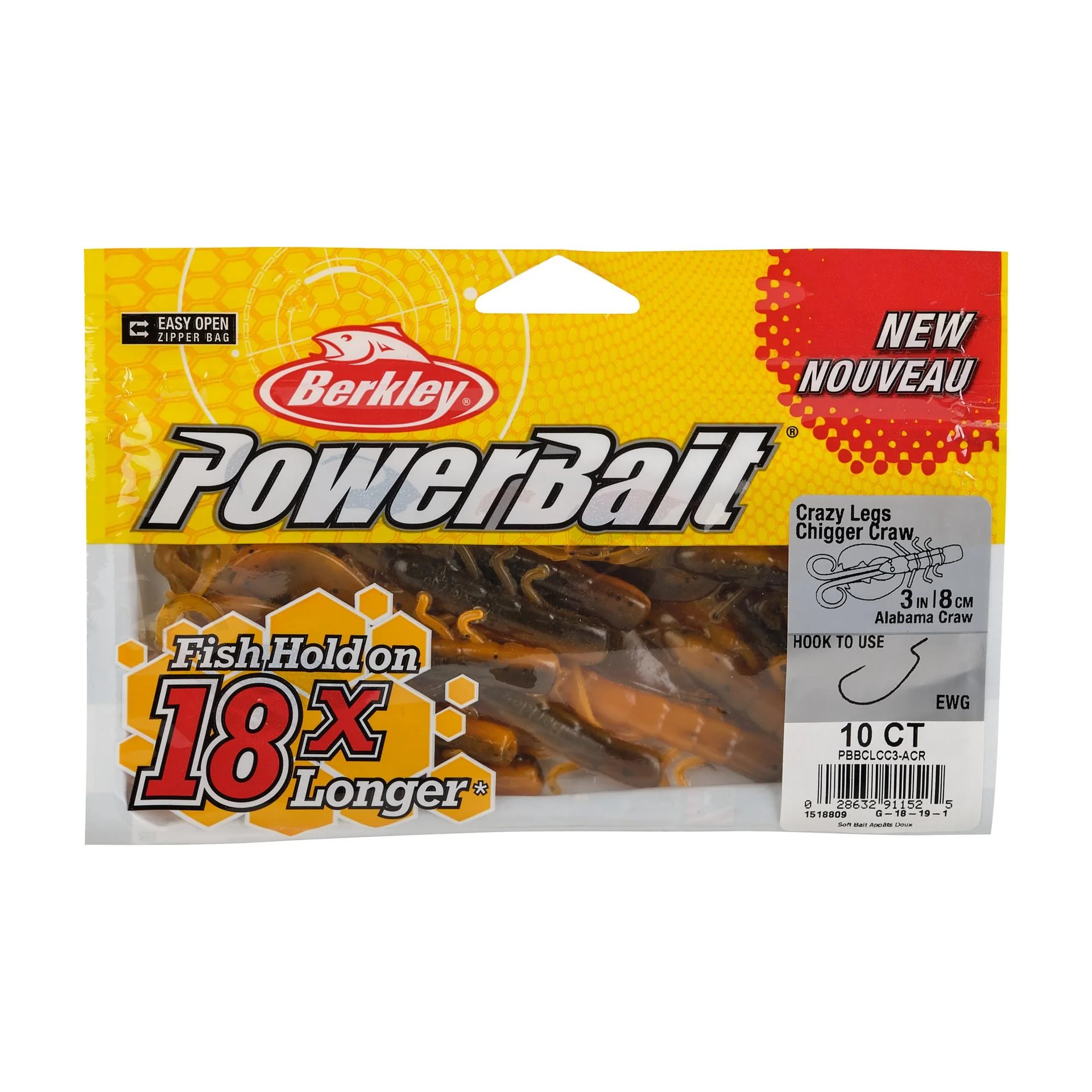 PowerBait® Crazy Legs Chigger Craw - Image 33